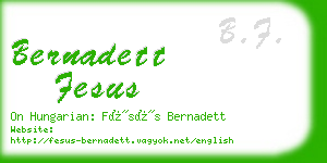 bernadett fesus business card